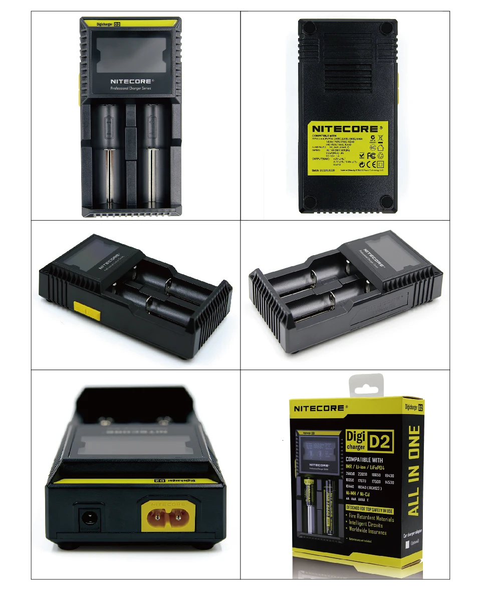 Nitecore D4 D2 I4 I2 зарядное устройство ЖК-дисплей интеллектуальная литий-ионная Зарядка 18650 14500 26650 16340 AA AAA батареи