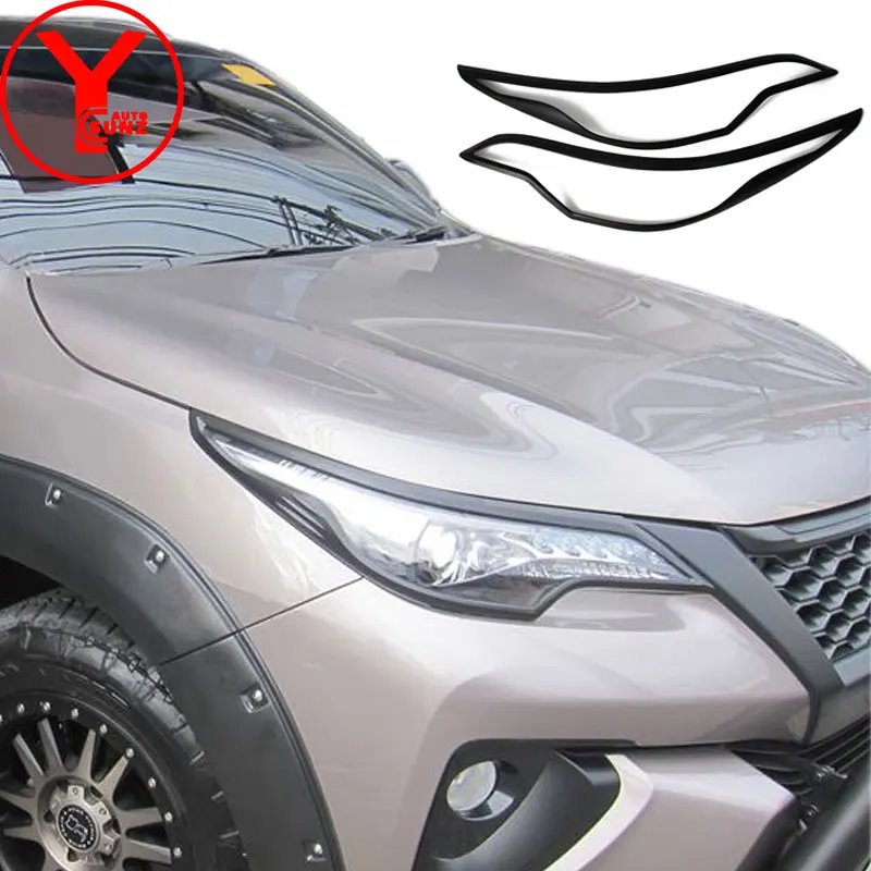 Черный головной светильник, базовая Крышка для toyota hilux fortuner sw4 ABS, автостайлинг, внешние части, аксессуары YCSUNZ