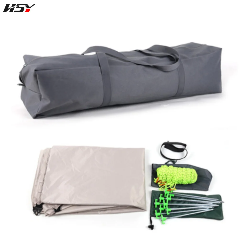 5.2*4.9M UPF50+ 300D Oxford With Black coated Waterproof 5000+ Khaki Rain Awning Tent Canopy Camping Sunscreen Maple Leaf Tarp