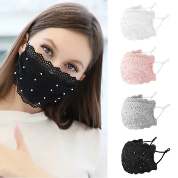 

Fashion Women Lace Cloth Face Mask FaceMasks Masks Mouth Cover Protective Reuseable Mouth-muffle Washable mondmaskers masque