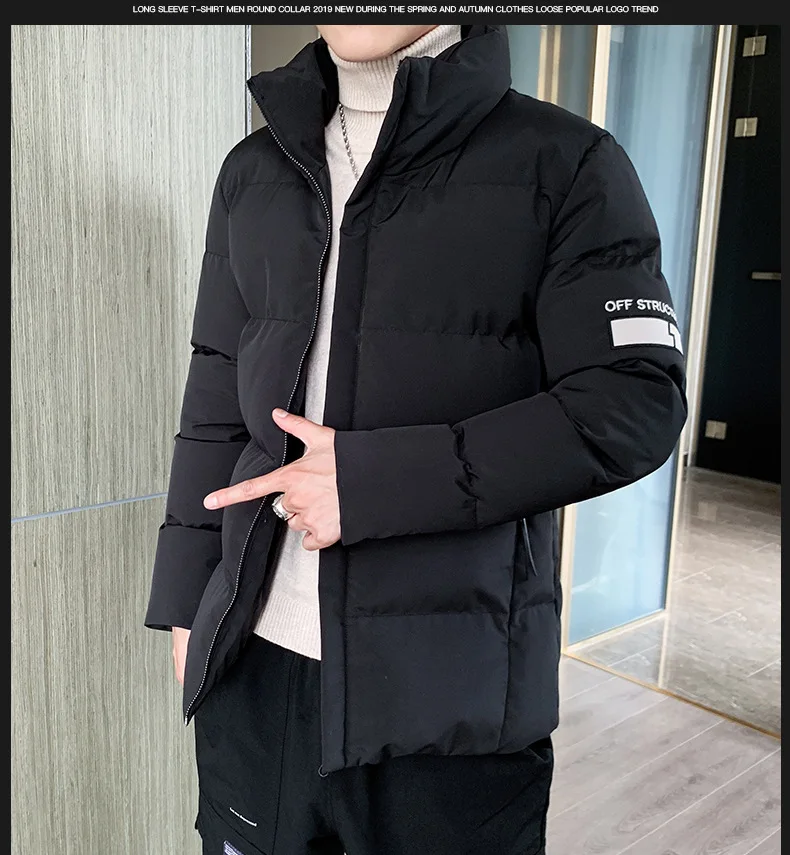 19 Autumn And Winter New Style Cotton-padded Clothes down Coat Korean-style Trend Stand Collar Cotton Coat Cotton-padded Jacket
