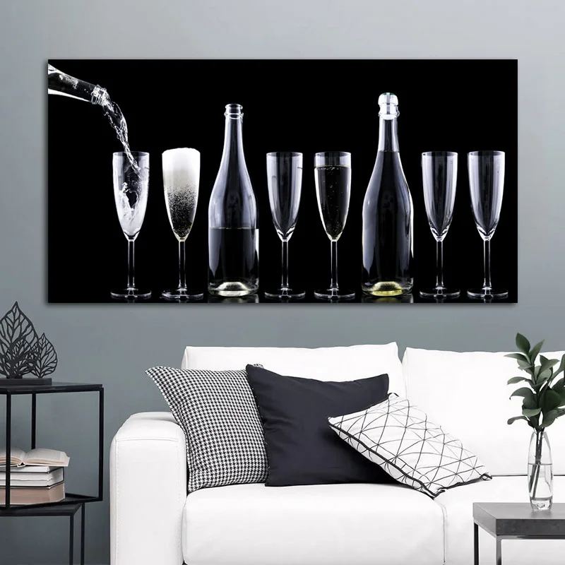 RELIABLI ART Red Wine Champagne Glass Pictures Canvas Prints Wall Art Painting For Living Room Decorative Paintings NOFRAME | Дом и сад