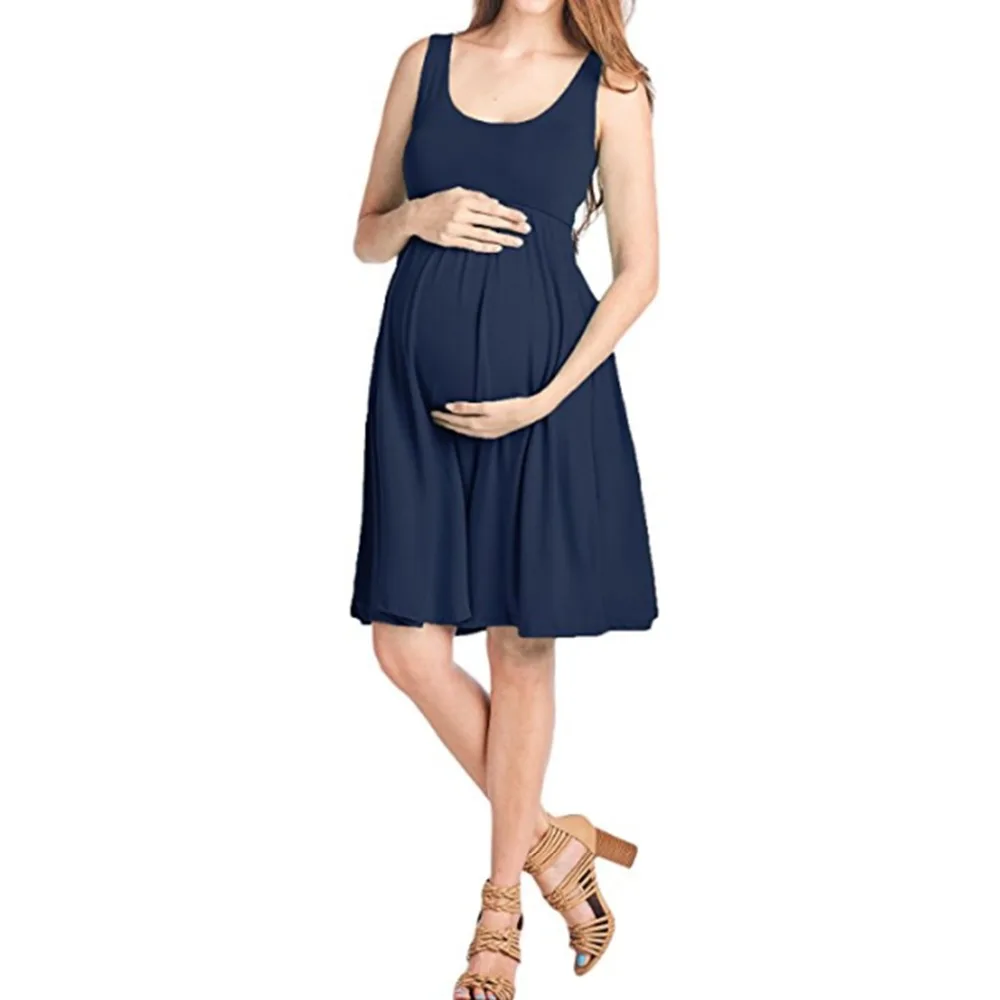 Pregnant Maternity Dresses Vest Casual Pregnancy Dress Cotton Maternity