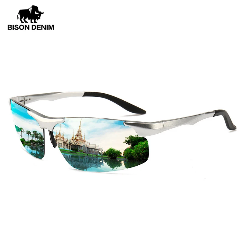 

BISON DENIM Polarized UV400 Aluminium Sun Glasses Outdoor Sports Glasses Men Women Eyewear Driving Sunglasses 471