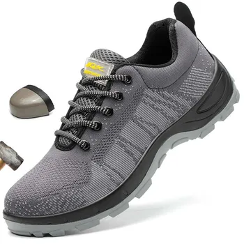 

Work Boots Men Safety Shoes Male Breathable Mesh Anti-smashing Stab Work Shoes Men Boots High Quality Steel Toe Safety Boots Man