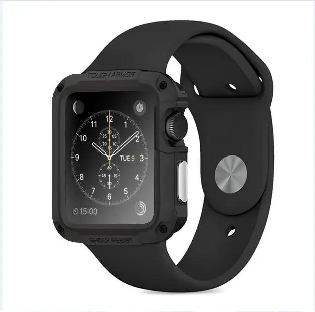 Защитная пленка на весь экран для Apple Watch 38 мм 40 мм 42 мм 44 мм жесткий защитный чехол со встроенным экраном для iWatch1 2 3 4 5 - Цвет ремешка: black