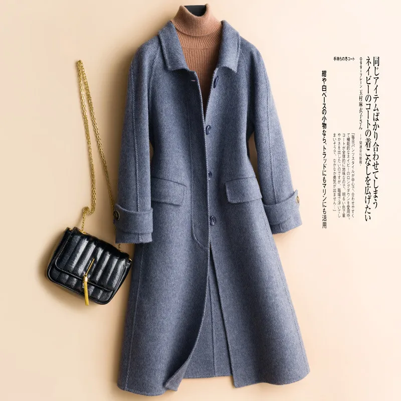 Winter Woman Coats New High end Double Sided 100 Wool Jacket Loose