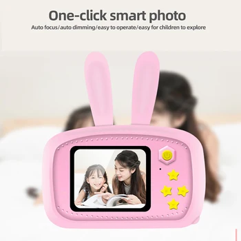 

Rabbit Ear Shape Children Camera Ultra-Mini High Definition Rechargeable Cartoon Toy Digital Camera Projection Video Camera