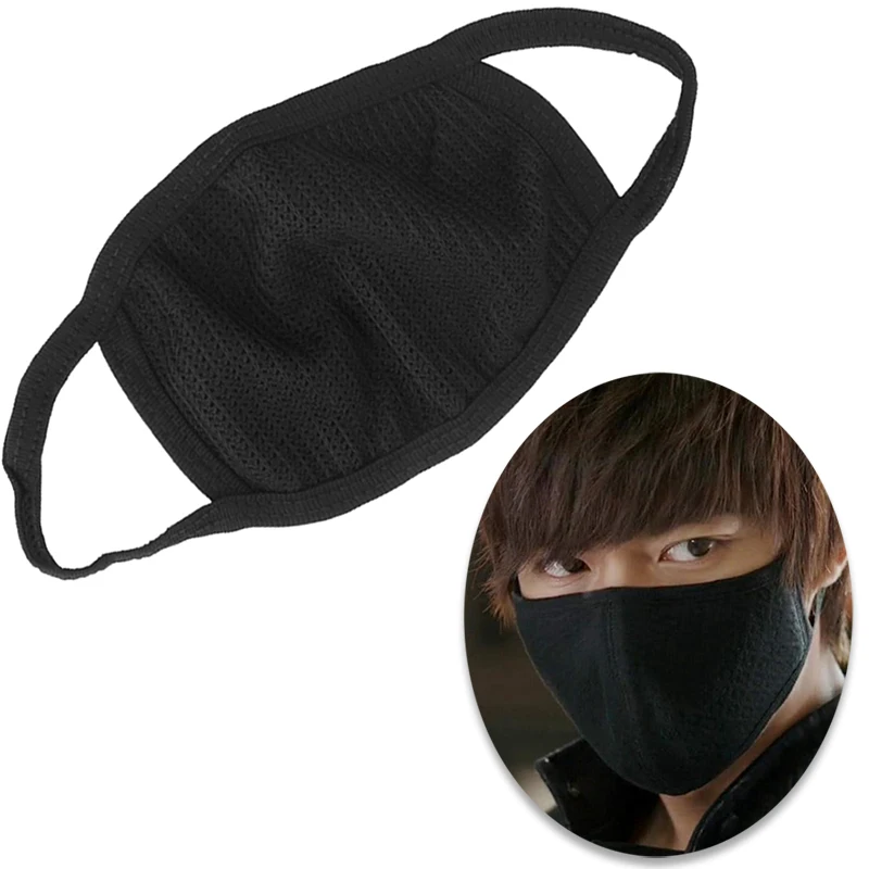 

1/2/3/5pcs Black Bilayer Cotton Mouth Mask Anti Fog Mist Washable Reusable Double Layer Mouth-muffle Dust Warm Winter Mask