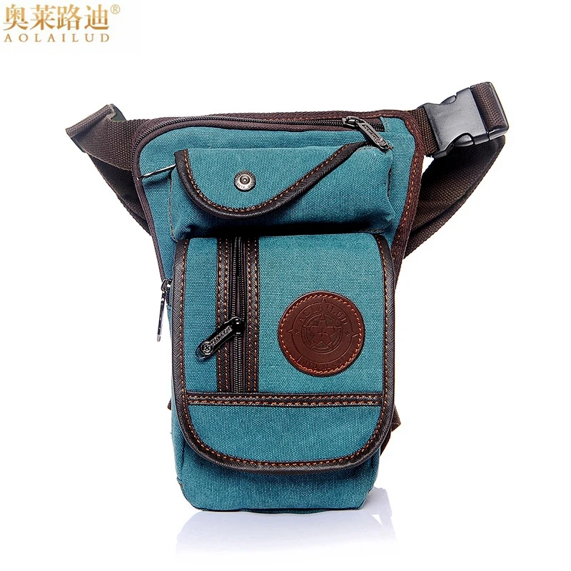 

quality vintage canvas waist pack waterproof military waist bag men Fanny pack leg bag casual thigh bag belt waist pouch