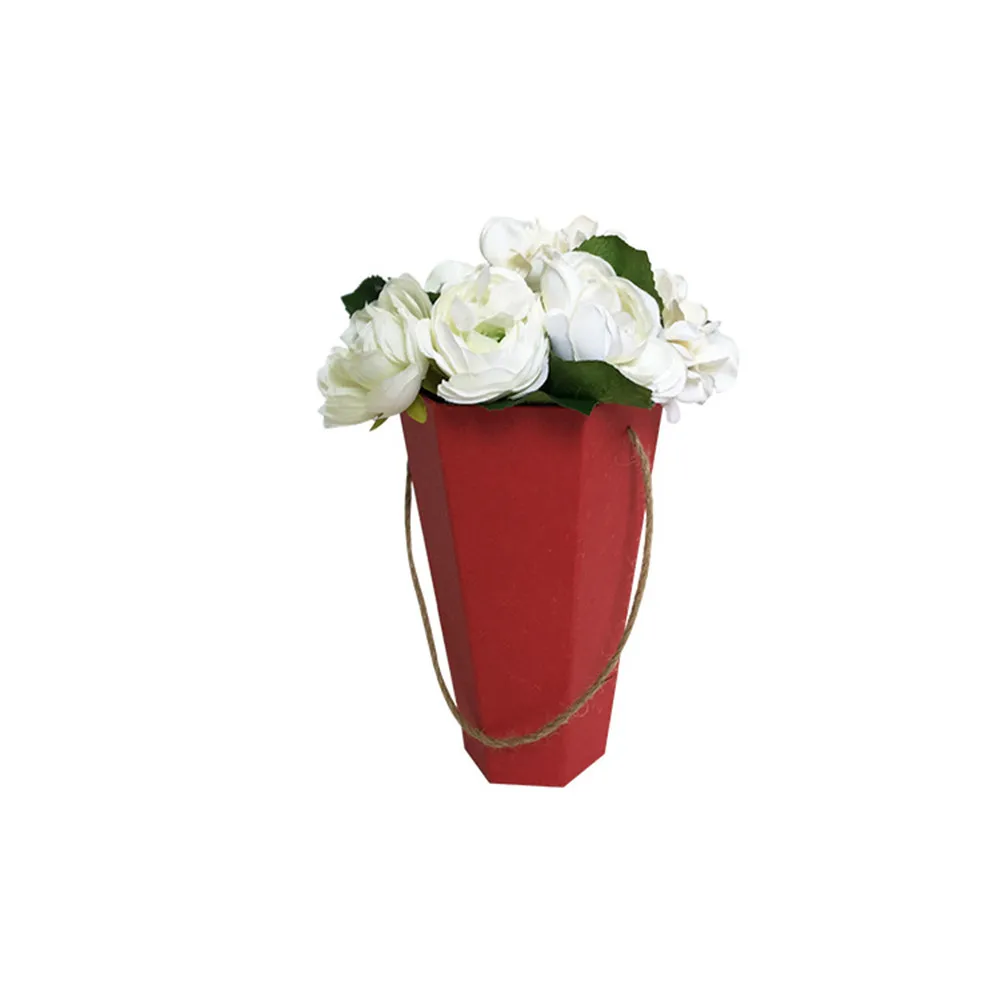 6 шт./партия, 6 цветов на выбор шестиугольная ручка flosristflower box, мороженое цветок баррель Свадебная вечеринка украшения сувениры бумажная коробка