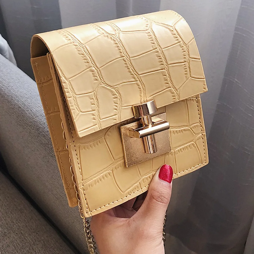 Женские сумки модные bolsa feminina Женская однотонная кожаная сумка на плечо с замком сумка-мессенджер женские сумки