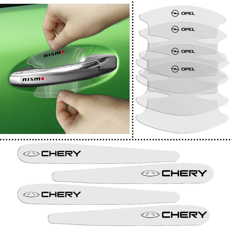 Car Transparent Handle Door Bowl Protection Film Stickers for Toyota TRD Logo Corolla Chr Avensis Yaris Camry Racing Accessories |