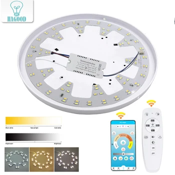 

1 set 2.4G stepless round LED ceiling lamp AC100-240V Bluetooth connection remote control 250mA for indoor home lighting