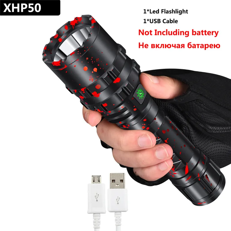 Option A Мощный XHP90 светодиодный светильник-вспышка Ultra Brigh Xlamp алюминиевый XHP50.2 водонепроницаемый фонарь светильник мощный фонарь для охоты 26650 - Emitting Color: Option A