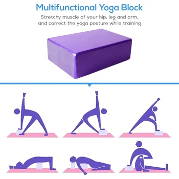 2pcs Yoga Brick Eva Yoga Block Colorful Foam Block Bolster Yoga Exercise Workout Training Bodybuilding