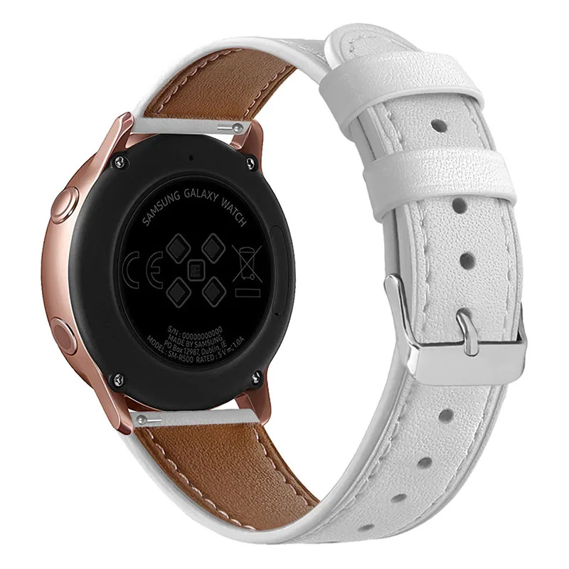 20 мм браслет из натуральной кожи ремешок для часов samsung galaxy watch active gear S2 для Amazfit bip браслет спортивные повязки