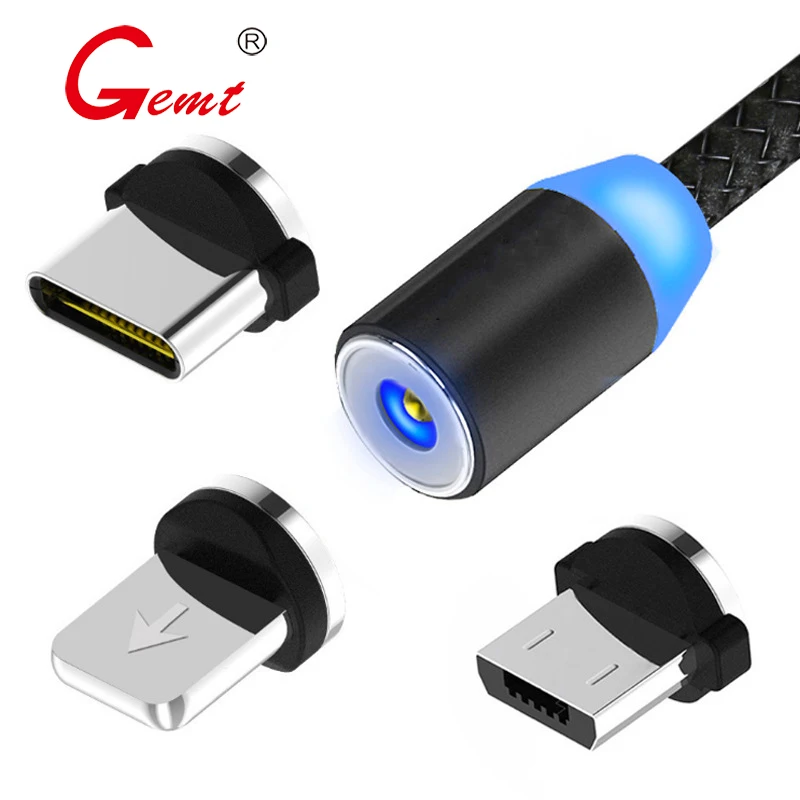 Магнитный кабель Micro USB GEMT для iPhono Samsun Android быстрая зарядка магнитное зарядное