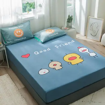 

Wholesale 1 Pcs Bed Sheets Fitted Sheet Elastic Mattress Cover Bed Linen Bedspread 100% Cotton Single Twin Full Queen
