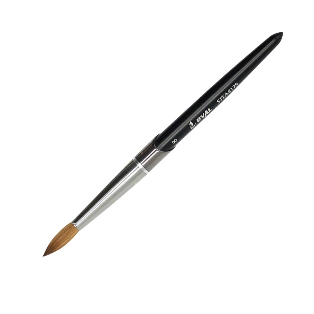 Black size 8 Оценочная Кисть для ногтей, чистый колонок, Соболь, кисть для ногтей, УФ-гель, акриловая кисть для дизайна ногтей, набор, инструменты для красоты ногтей - Цвет: Black size 8