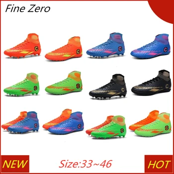 

New Adults Men's Outdoor Soccer Cleats Shoes High Top TF/FG Football Boots Student's Original Cleats Training Sports Sneakers