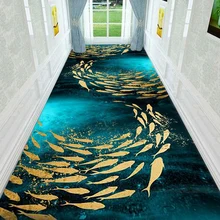 

Luxury Fishes Butterfly 3D Carpet Living Room Long Corridor Kitchen Mat Rug Flannel Anti-slip Doormat Balcony Bedroom Area Rug