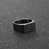 Jiayiqi – bague en acier inoxydable pour hommes, Style Simple, couleur noir, or, argent, carré, breloque, hip hop, bijoux, cadeau de fête ► Photo 3/6