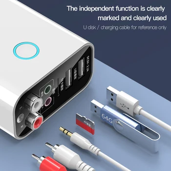 

Bluetooth 5.0 Audio Adapter Wireless Audio Transmitter Receiver TF Card AUX USB Charger for Phone TV PC Headphones Home Stereo