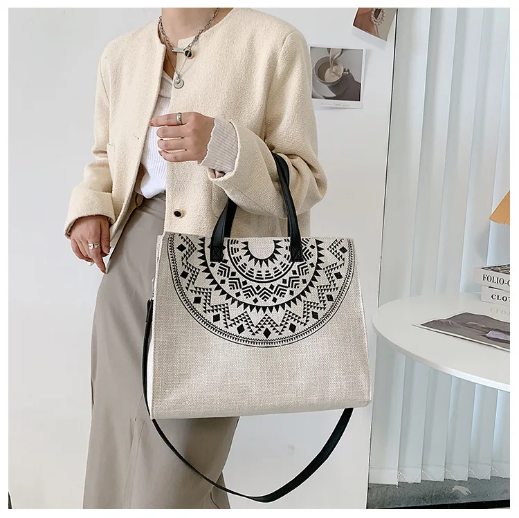 Combo-Royal Ethnic Design Tote Bag With Coordinated Pouch