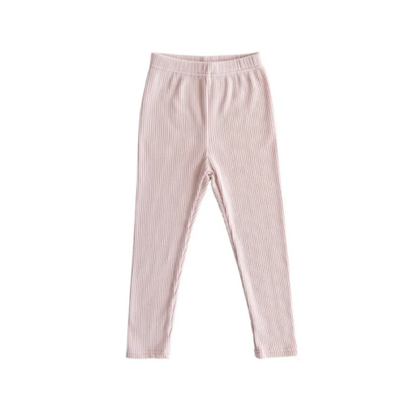 Г. стиль, осенне-зимние штаны с плюшевой подкладкой для девочек плотные теплые леггинсы для маленьких девочек Детские однотонные леггинсы#8092 - Цвет: pink