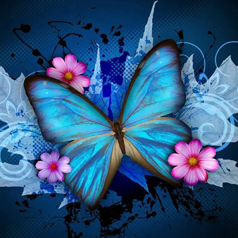 

new Butterfly flowers animal DIY Crystal full drill square 5D diamond painting cross stitch kit mosaic round rhinestone