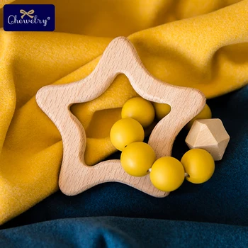 

Wooden Teether Star Baby Rattle Toys Engraved Wooden Beads Hexagon Teether Silicone Beads 12mm Tiny Rod Baby Crib Rattle Goods