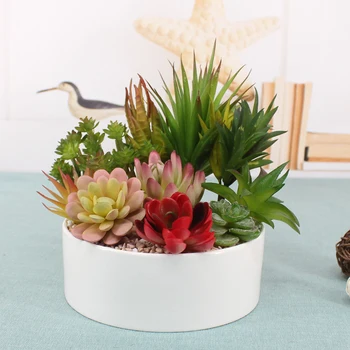 

DIY Artificial Succulents Plant Set Unpotted Realistic Plants Fake Succulent Picks for Indoor DIY Home Art Landscape Decoration