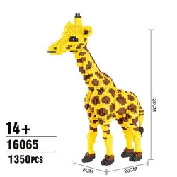 DIY сборка животных модель жирафа строительные блоки игрушка микроконструктор детская обучающая Модель Кирпичи игрушки подарки для детей