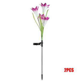 

2pcs Solar Flower Lamp Solar Lily Flower LED Light Artificial flower lamp