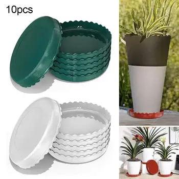

10Pcs Plastic Flower Pot Drip Trays Indoor Outdoor Lace Creative Planter Saucers