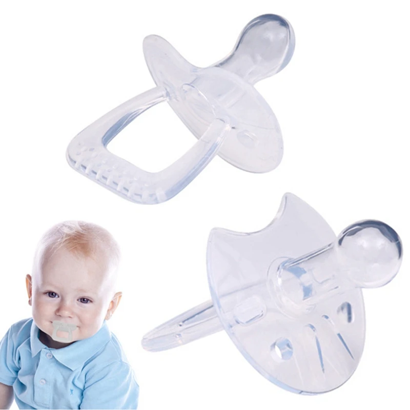 Infant Toddler Pacifier Transparent Safe Silicone Gel Nipple Teether