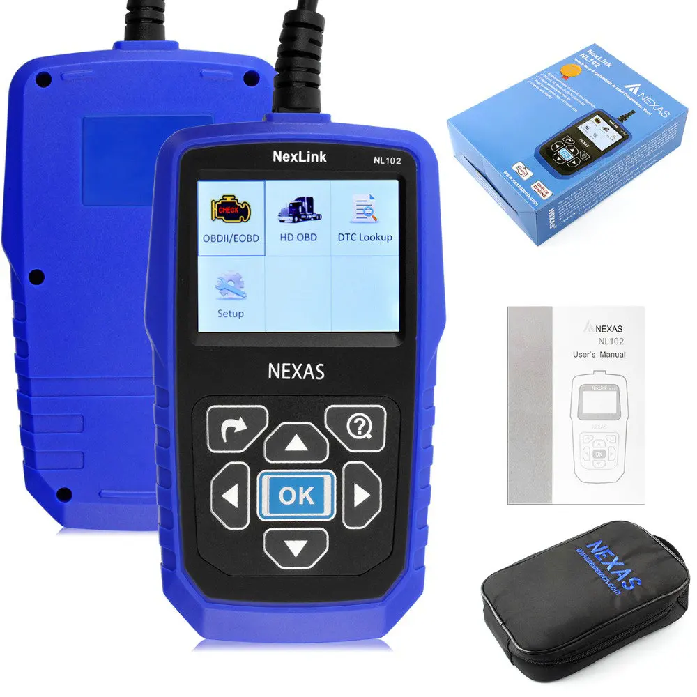 NEXAS NL102 Профессиональный OBD2 Авто сканер Heavy Duty 2 в 1 с Батарея монитор с одним чипом для универсальных машин/Грузовые автомобили коннектор для прибора бортовой диагностики - Цвет: Nexas NL102