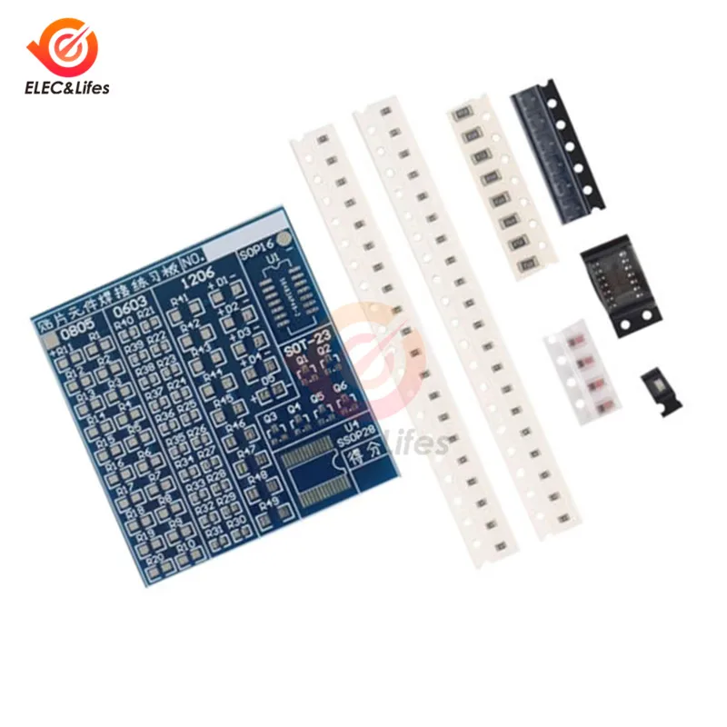 SMT SMD компоненты Сварочная тренировочная плата паяльный Комплект сделай сам
