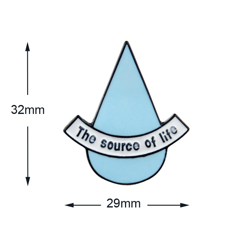 

100pc Cute Water Drop Badge Brooch The Source Of Life Environmentalism Enamel Pin Collar Pin For Jewelry Accessories