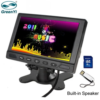 

GreenYi High Resolution 7 inch 800*480 TFT LCD Car Monitor MP4 MP5 Video Player FM Transmitter SD Card USB Flash Interface