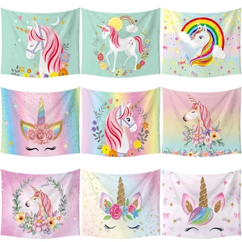 

Rainbow Pink Flower Print Soft Wall Cloth Tapestry Polyester Hanging Wall Tablecloth Blanket Home Party Birthday Decor 60031