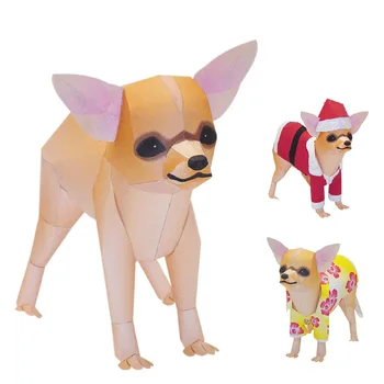 

Chihuahua Dog Folding Cutting Mini Cute 3D Paper Model Papercraft Pet Animal Figure DIY Kids Adult Handmade Craft Toys QD-084