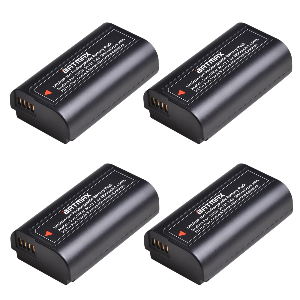 4 battery Batmax 3050mAh DMW-BLJ31 DMW BLJ31 BLJ31 Аккумулятор для камеры akku для Panasonic LUMIX S1, S1R, S1H беззеркальная камера s - Цвет: 4 battery