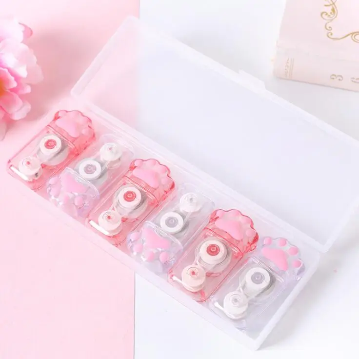 6pcs one set Новое поступление, 6 шт./партия, красивая кошачья лапа, 6 м, белая Корректирующая лента, рабочий корректор для учебы, подарок для детей, школьные офисные канцелярские принадлежности - Цвет: 6pcs one set