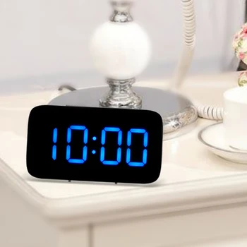 

New USB/Battery LED Alarm Clock Digital Clock LED Display Voice Control Electric Snooze Function Night Backlight Desktop Table C