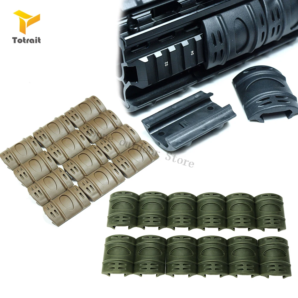 12//24PCS Hunting Picatinny//Weaver Rubber Rail Cover Protector Black//Sand Mounts