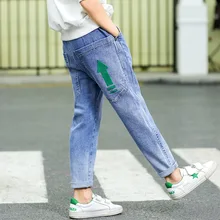 ; сезон весна-осень; стиль больших размеров для мальчиков Комплекты для мальчиков Ковбой Slim Fit наконечник на гусеничном ходу для детей 5-16 лет студентов Брюки Модный комплект одежды