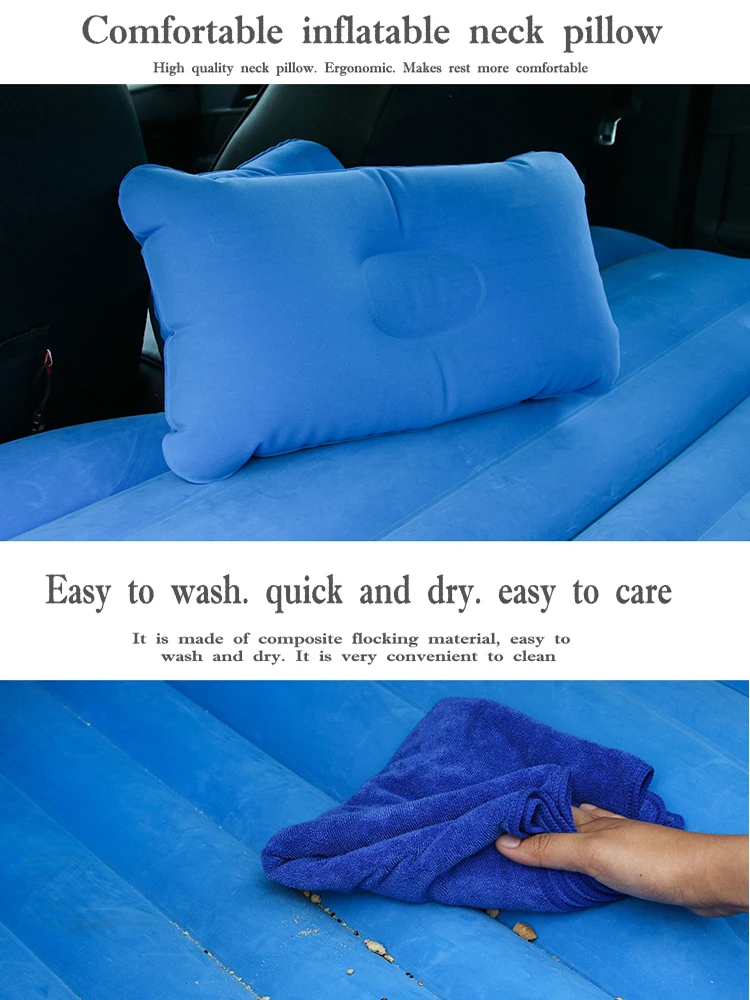 Car inflatable bed PVC flocking car bed in car travel inflatable