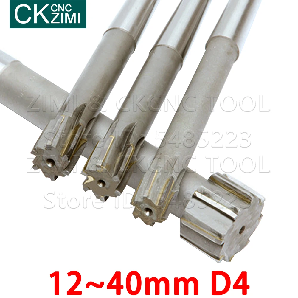 1P 12D4 15D4 16D4 17D4 18D4 20D4 22D4 24D4 25D4 28D4 30D4 32D4 34D4 35D4 40D4 HSS D4 reamers with Reamer for taper shank machine 2